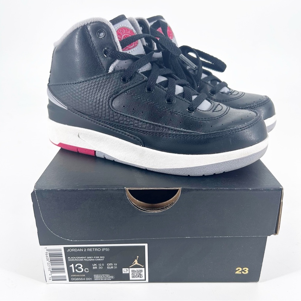Jordan 2 Retro (PS) Black Cement Sneakers